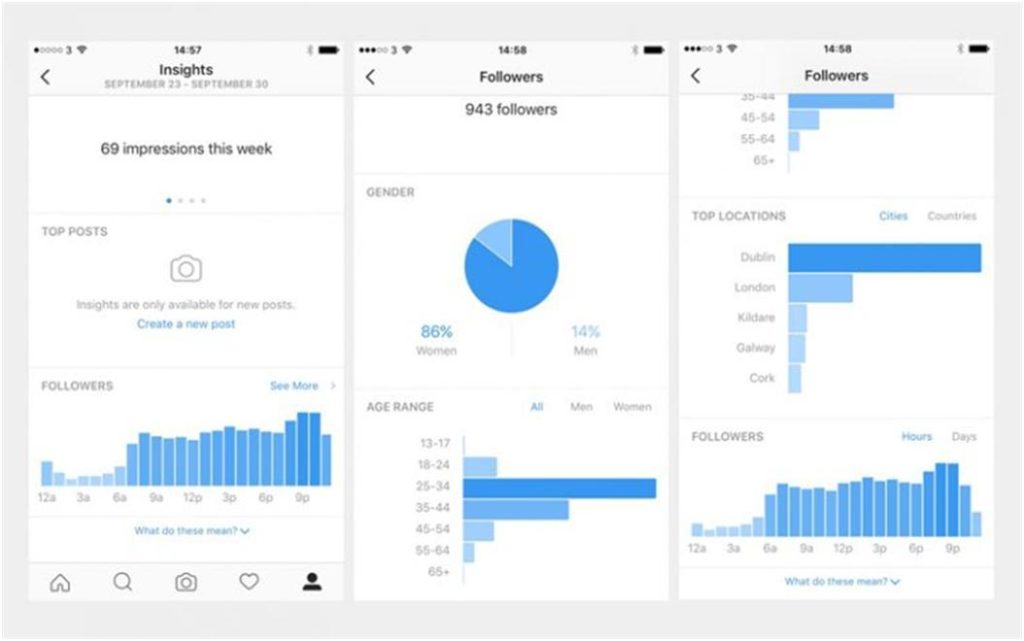 Print do instagram que mostra gráficos